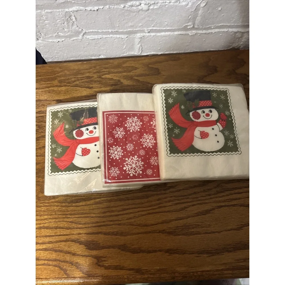 Three Packs Of Vintage Hallmark‎ Luncheon Holiday Themed Napkins. New !